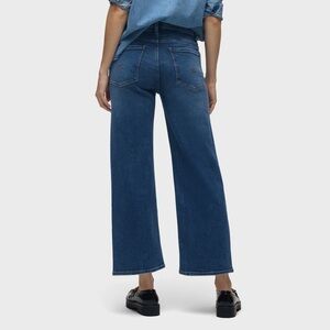 Hudson Rosalie High Rise Wide Leg Crop Jeans in Medium Wash 32